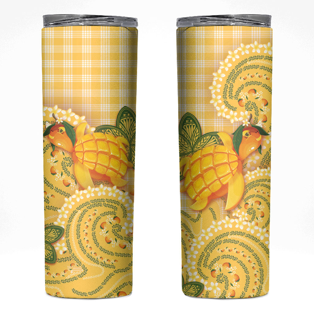 Hawaii Palaka Skinny Tumbler Cute Ripe Mango Turtle On The Waves