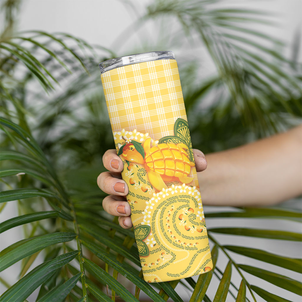 Hawaii Palaka Skinny Tumbler Cute Ripe Mango Turtle On The Waves