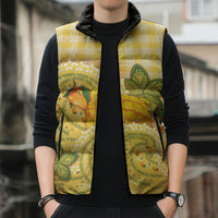 Hawaii Palaka Sleeveless Puffer Jacket Cute Ripe Mango Turtle On The Waves