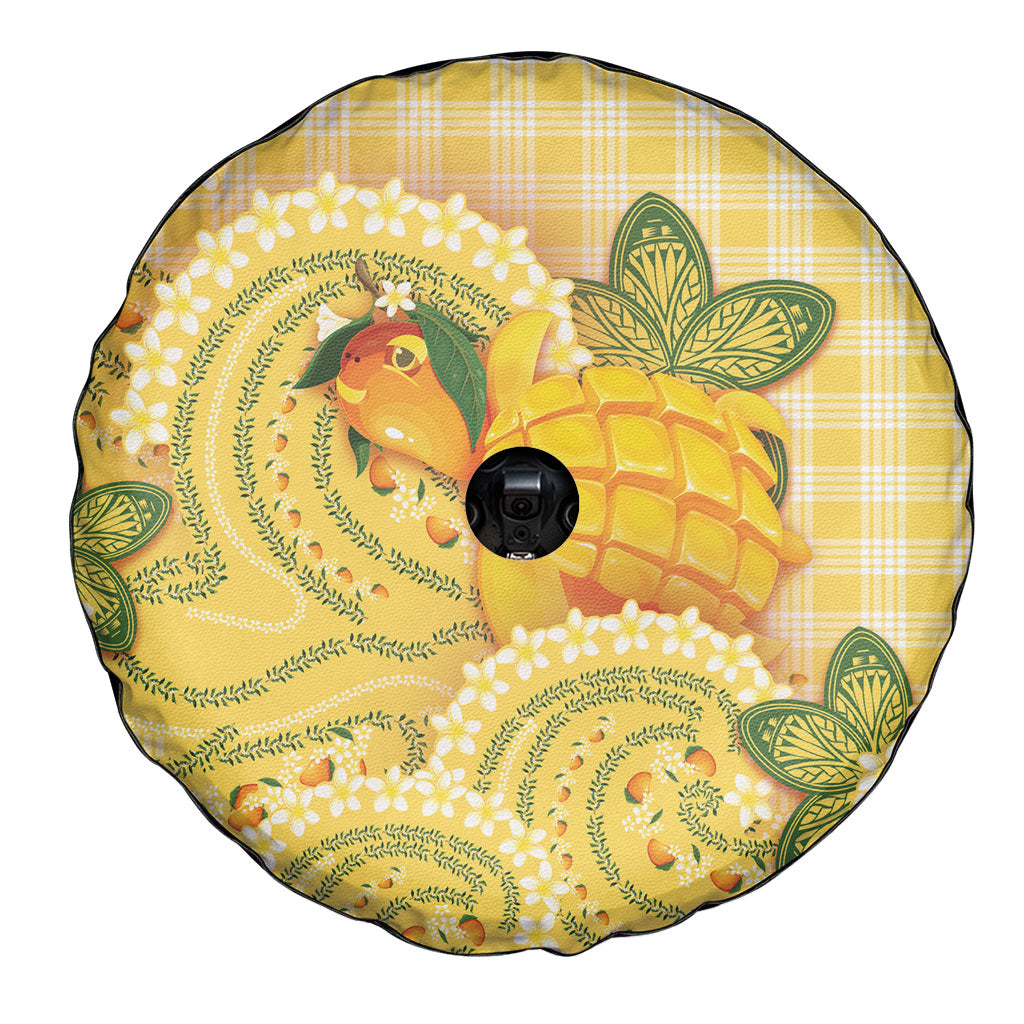 Hawaii Palaka Spare Tire Cover Cute Ripe Mango Turtle On The Waves
