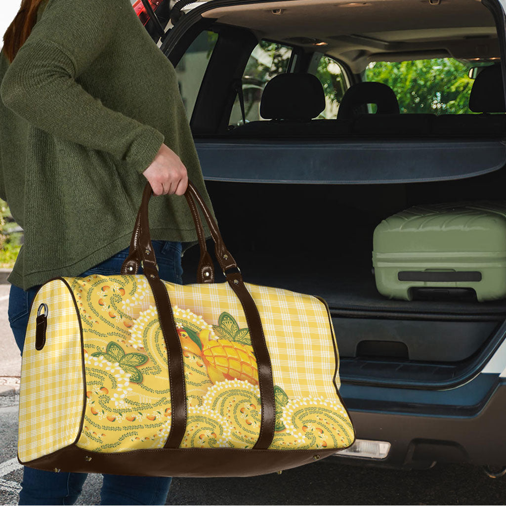 Hawaii Palaka Travel Bag Cute Ripe Mango Turtle On The Waves