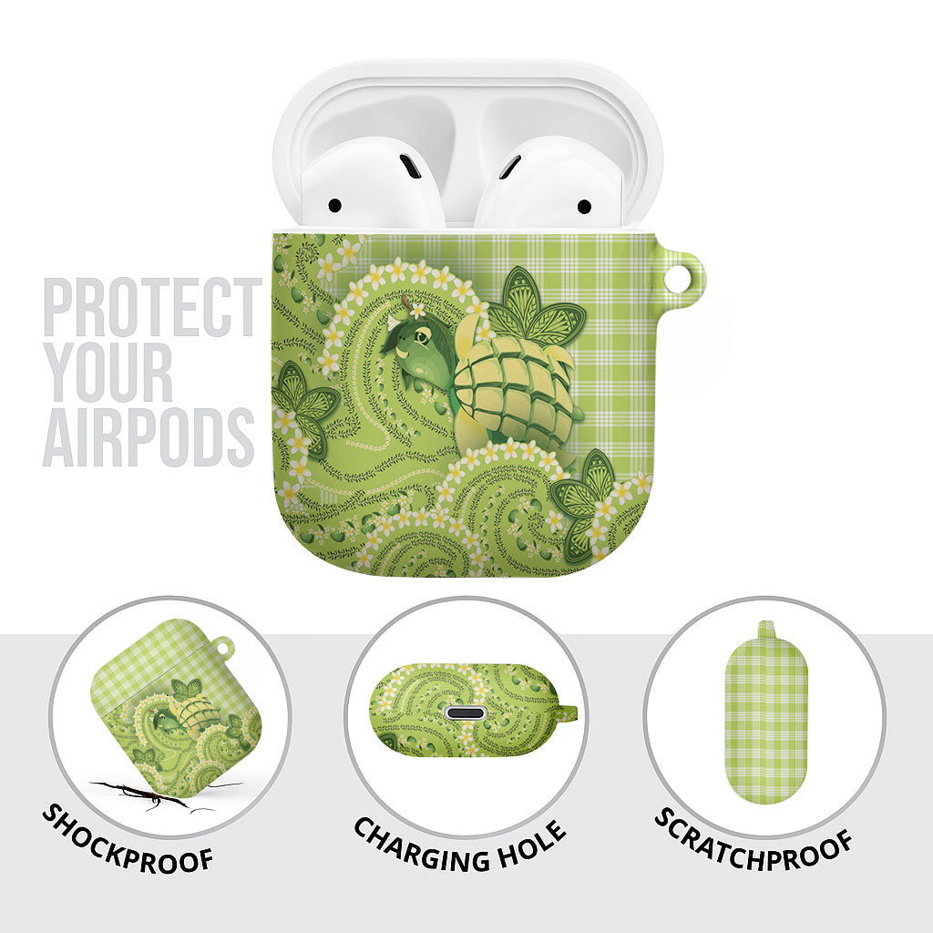Hawaii Palaka AirPods Case Cute Green Mango Turtle On The Waves