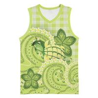 Hawaii Palaka Basketball Jersey Cute Green Mango Turtle On The Waves