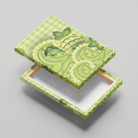 Hawaii Palaka Canvas Wall Art Cute Green Mango Turtle On The Waves