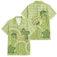 Hawaii Palaka Family Matching Mermaid Dress and Hawaiian Shirt Cute Green Mango Turtle On The Waves