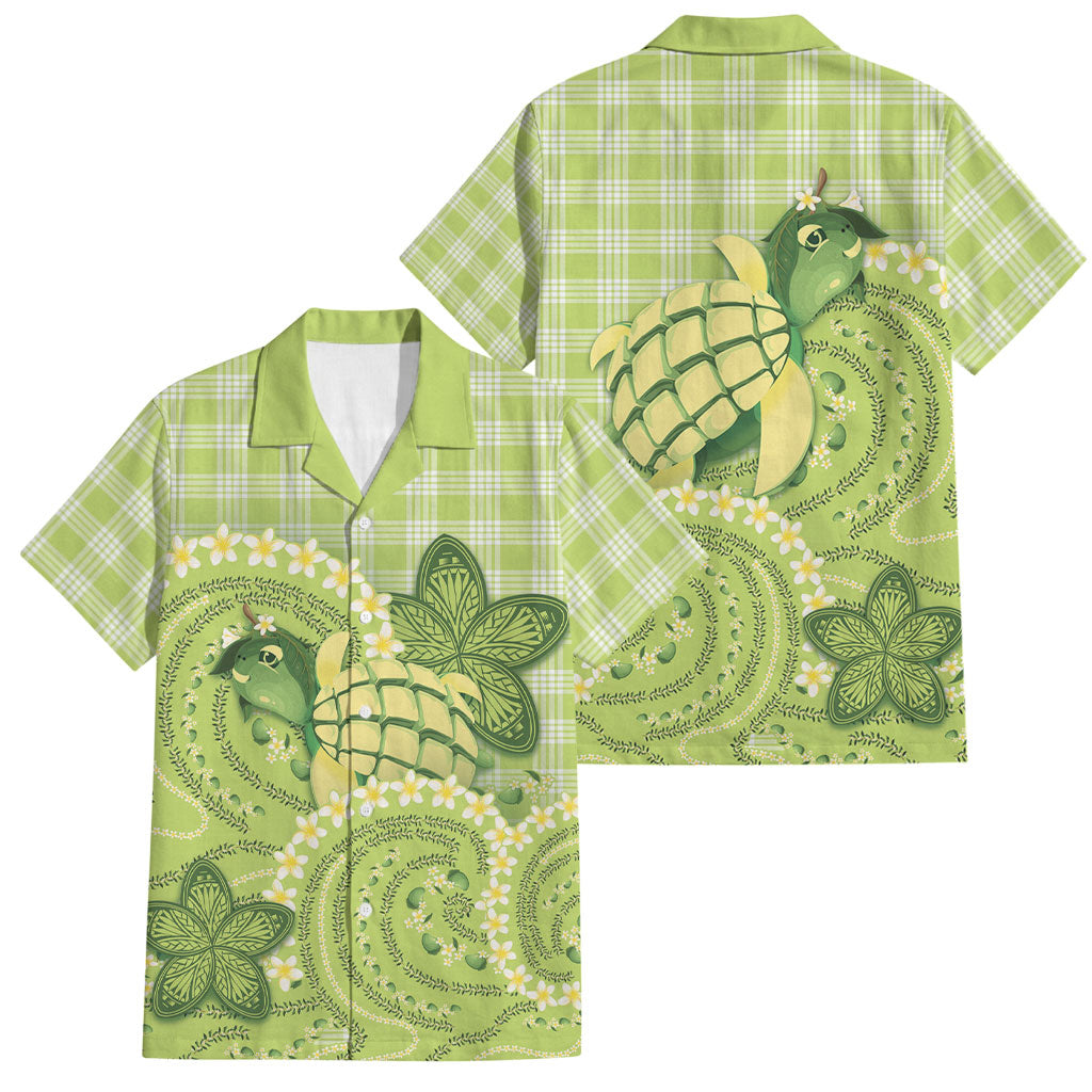 Hawaii Palaka Family Matching Off Shoulder Maxi Dress and Hawaiian Shirt Cute Green Mango Turtle On The Waves