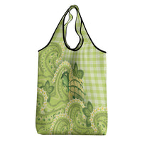 Hawaii Palaka Grocery Bag Cute Green Mango Turtle On The Waves