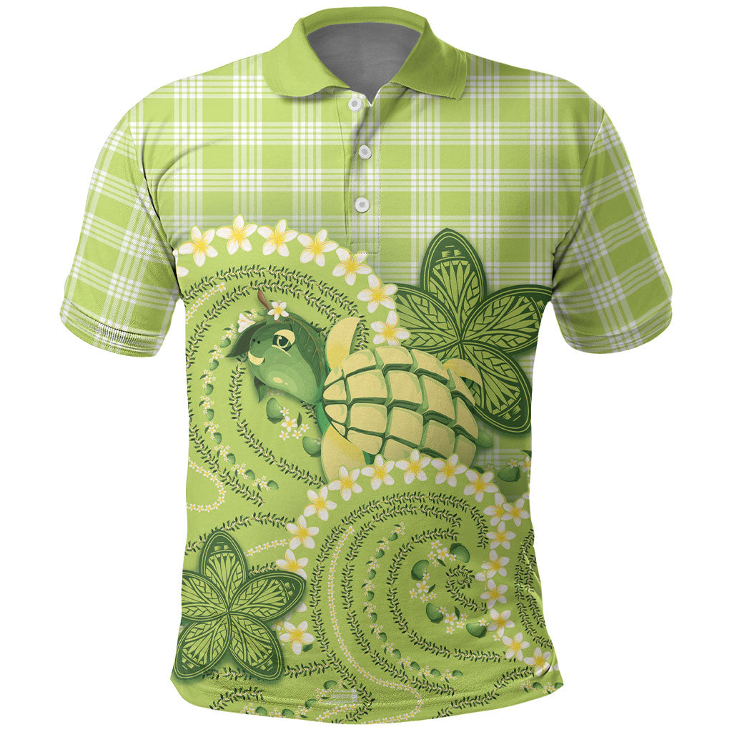 Hawaii Palaka Polo Shirt Cute Green Mango Turtle On The Waves