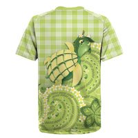 Hawaii Palaka Rugby Jersey Cute Green Mango Turtle On The Waves