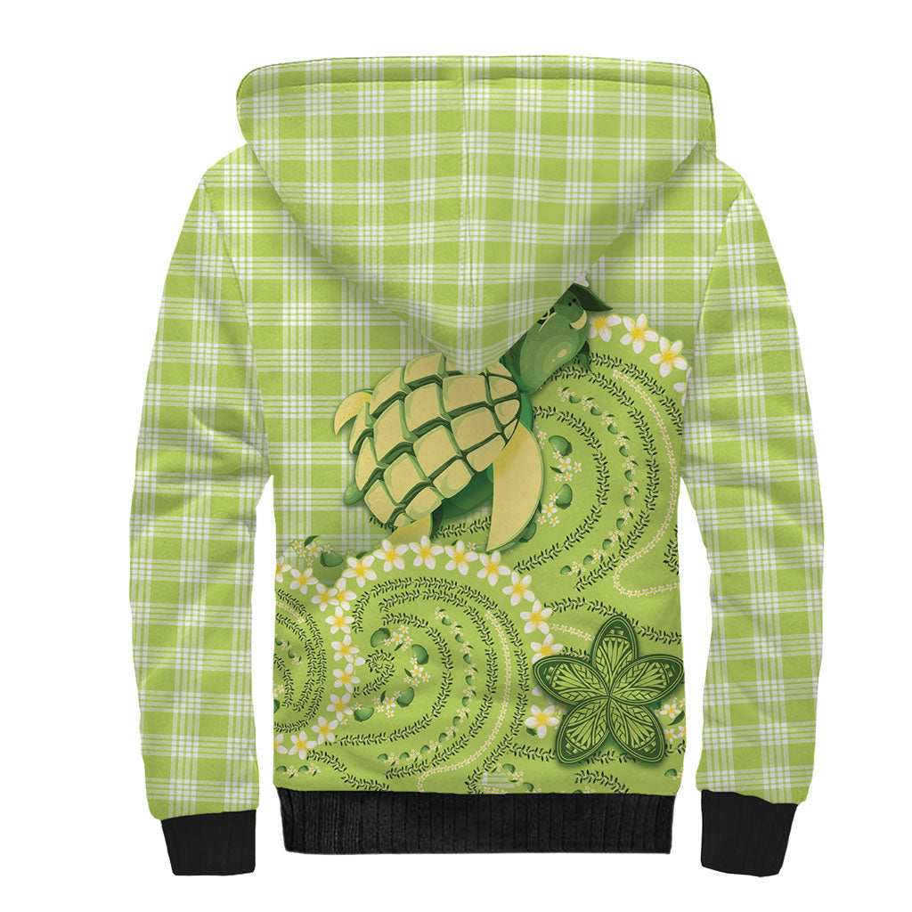 Hawaii Palaka Sherpa Hoodie Cute Green Mango Turtle On The Waves