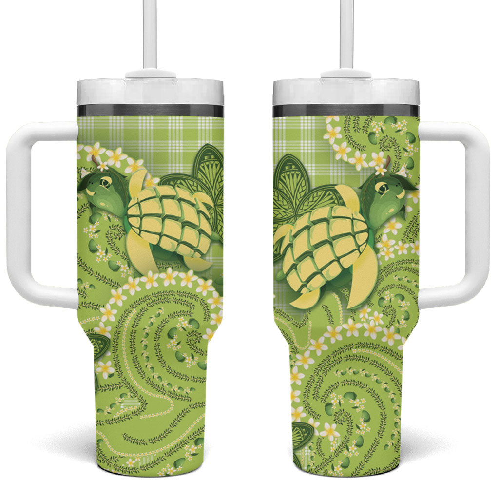Hawaii Palaka Tumbler With Handle Cute Green Mango Turtle On The Waves