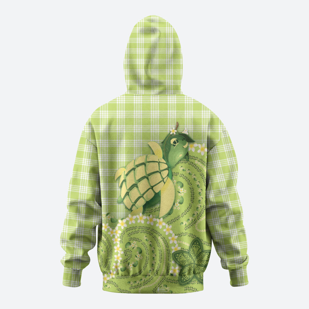 Hawaii Palaka Zip Hoodie Cute Green Mango Turtle On The Waves