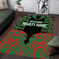 Aotearoa Ngati Hine Area Rug Maori Pattern New Zealand DT05 Green - Polynesian Pride