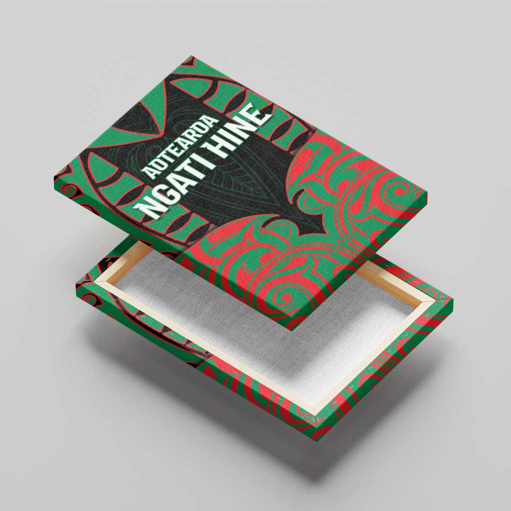 Aotearoa Ngati Hine Canvas Wall Art Maori Pattern New Zealand - Polynesian Pride