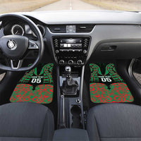Aotearoa Ngati Hine Car Mats Maori Pattern New Zealand DT05 Set 2pcs - Front Green - Polynesian Pride