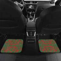 Aotearoa Ngati Hine Car Mats Maori Pattern New Zealand DT05 Set 2pcs - Back Green - Polynesian Pride