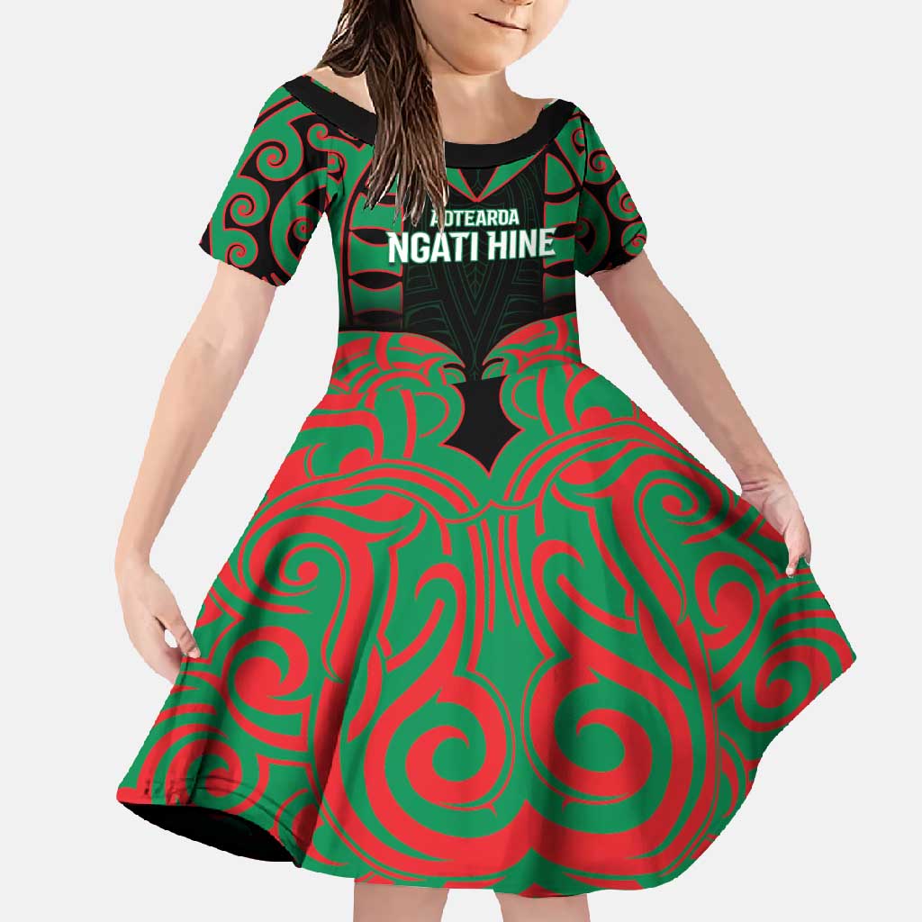 Custom Aotearoa Ngati Hine Family Matching Long Sleeve Bodycon Dress and Hawaiian Shirt Maori Pattern New Zealand - Polynesian Pride