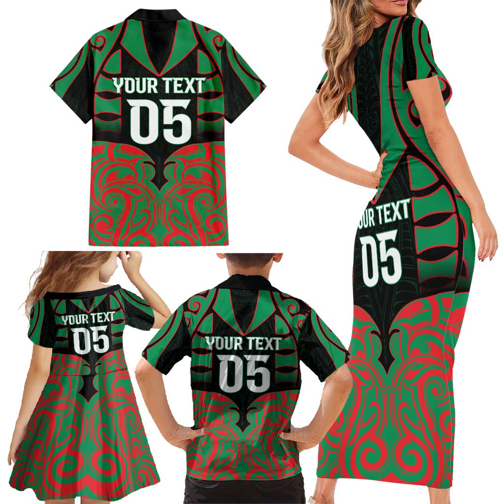 Custom Aotearoa Ngati Hine Family Matching Short Sleeve Bodycon Dress and Hawaiian Shirt Maori Pattern New Zealand - Polynesian Pride