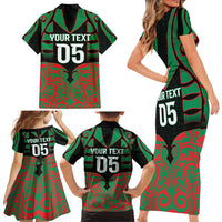 Custom Aotearoa Ngati Hine Family Matching Short Sleeve Bodycon Dress and Hawaiian Shirt Maori Pattern New Zealand - Polynesian Pride