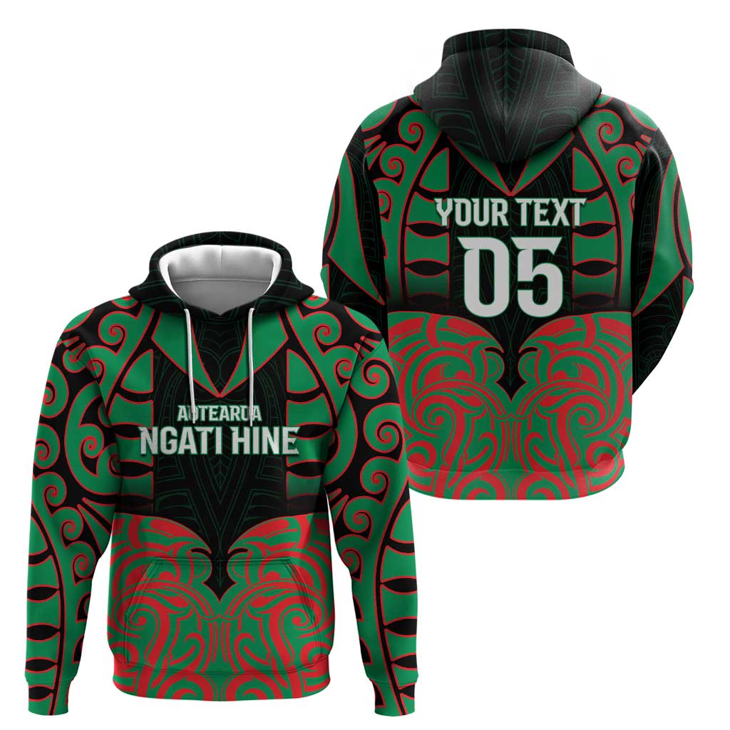 Custom Aotearoa Ngati Hine Hoodie Maori Pattern New Zealand - Polynesian Pride