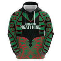 Custom Aotearoa Ngati Hine Hoodie Maori Pattern New Zealand - Polynesian Pride