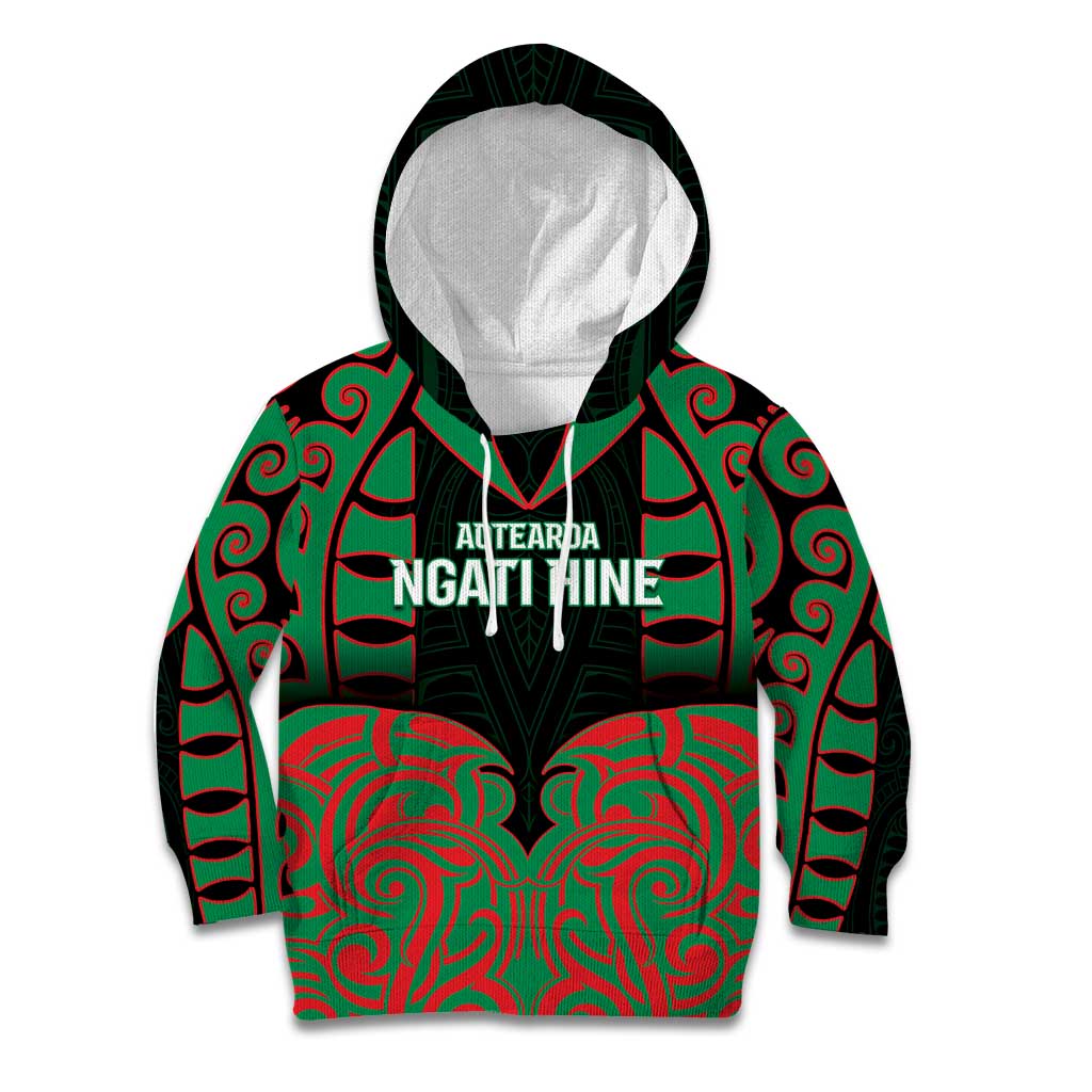 Custom Aotearoa Ngati Hine Kid Hoodie Maori Pattern New Zealand - Polynesian Pride