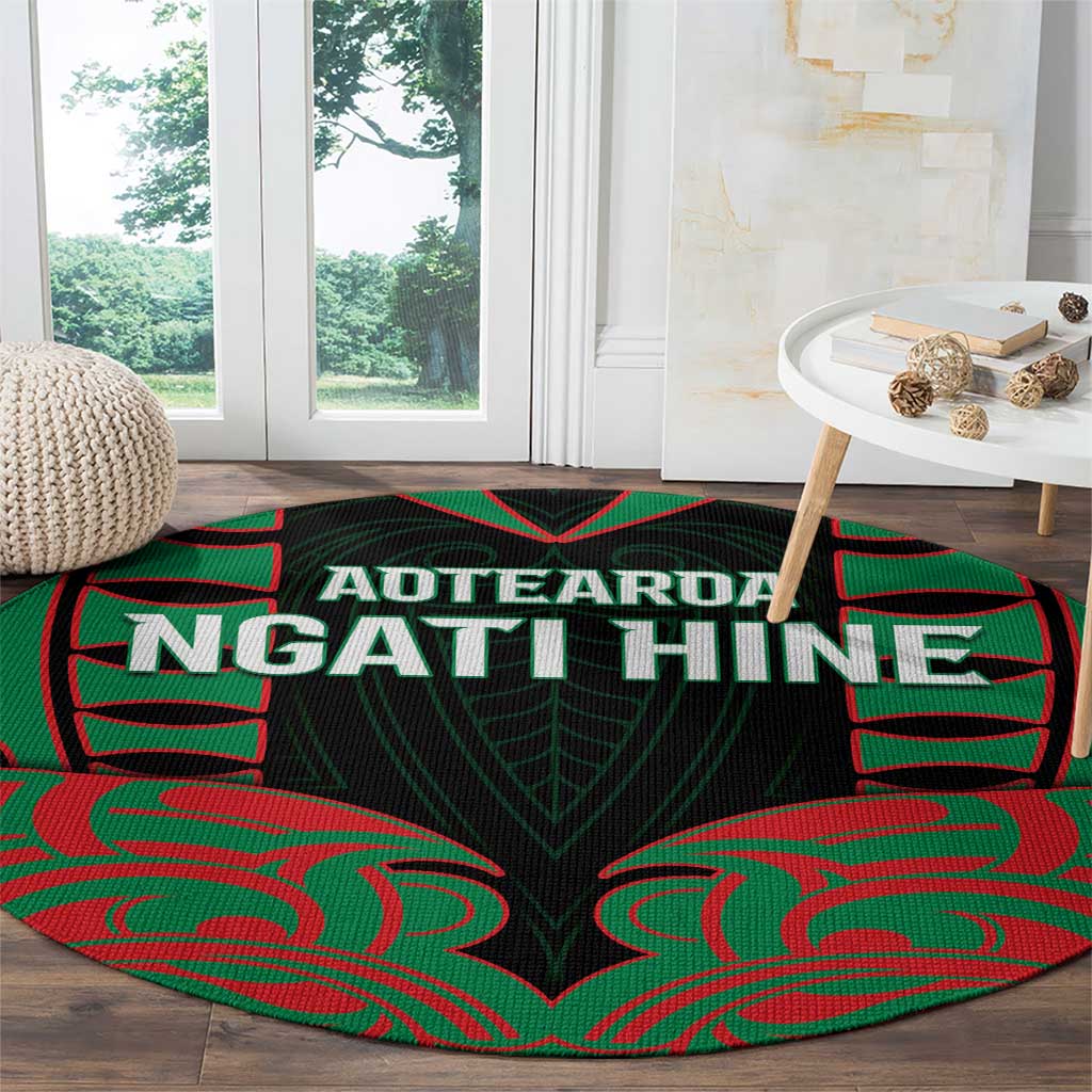 Aotearoa Ngati Hine Round Carpet Maori Pattern New Zealand - Polynesian Pride