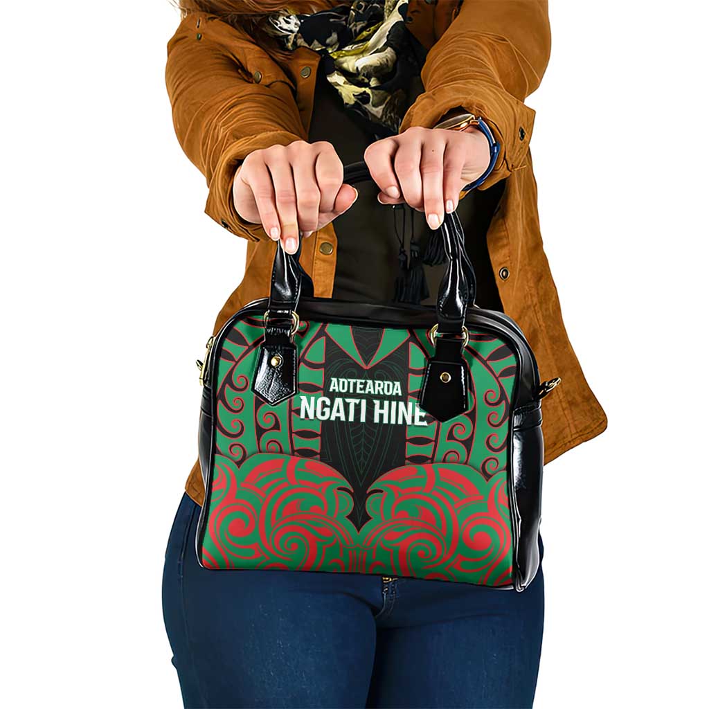 Aotearoa Ngati Hine Shoulder Handbag Maori Pattern New Zealand DT05 One Size Green - Polynesian Pride