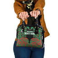 Aotearoa Ngati Hine Shoulder Handbag Maori Pattern New Zealand DT05 One Size Green - Polynesian Pride