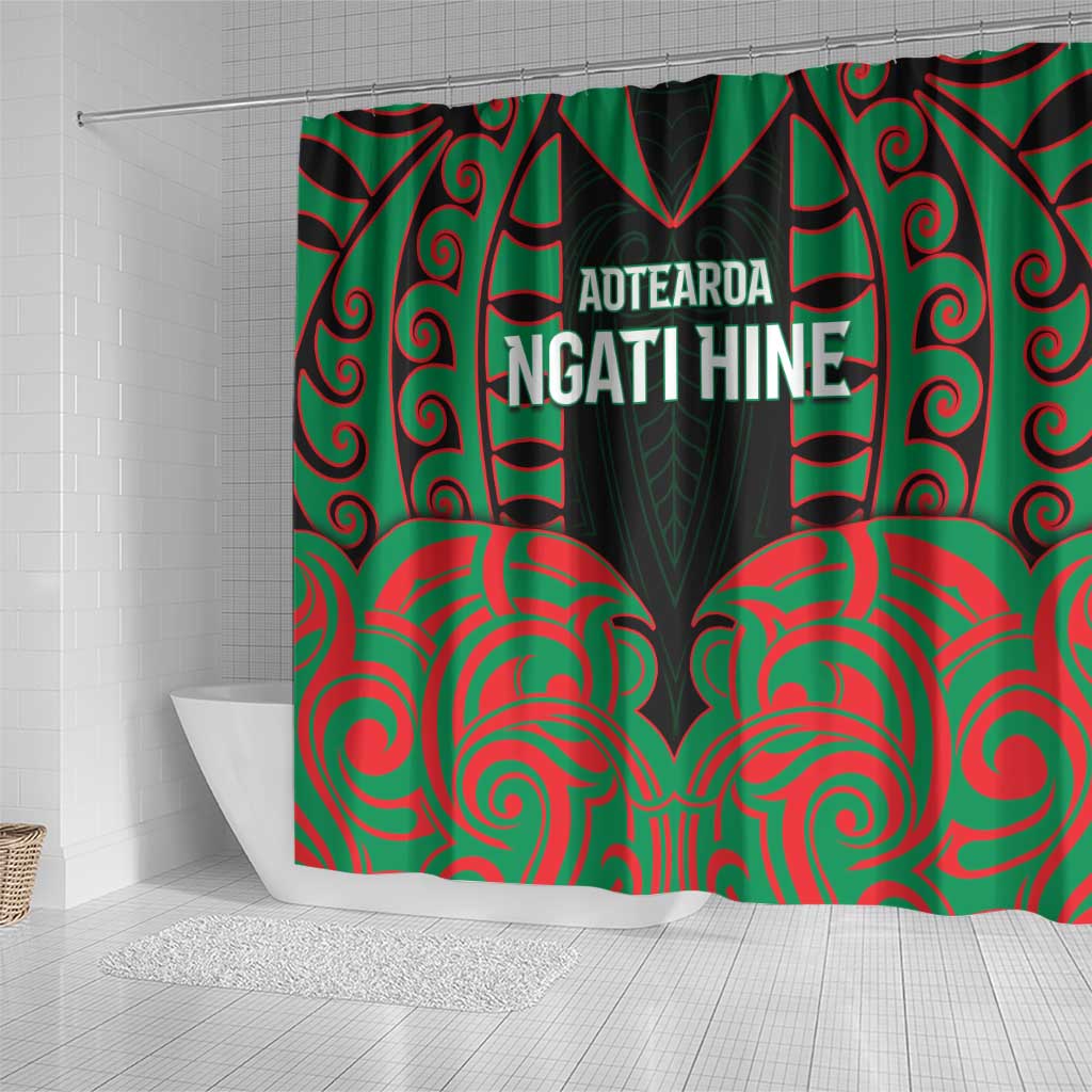 Aotearoa Ngati Hine Shower Curtain Maori Pattern New Zealand - Polynesian Pride