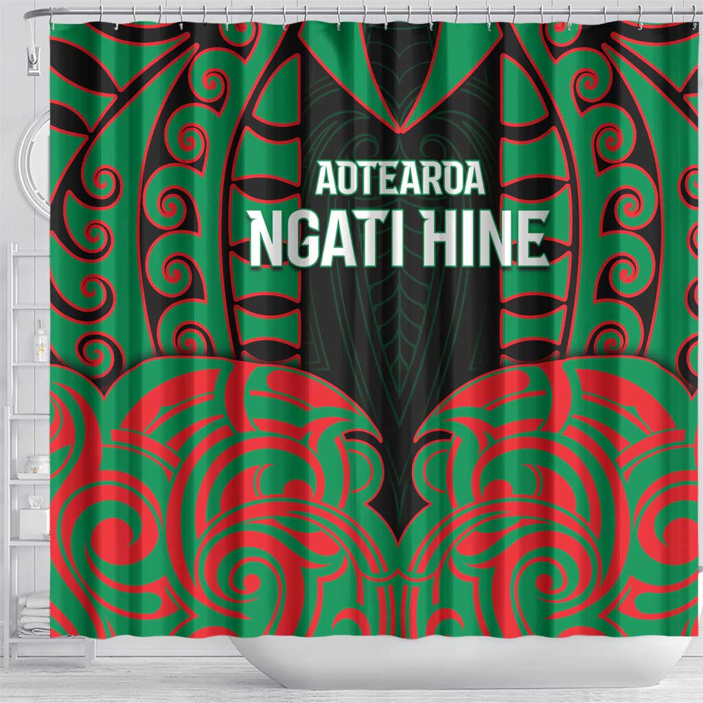 Aotearoa Ngati Hine Shower Curtain Maori Pattern New Zealand - Polynesian Pride