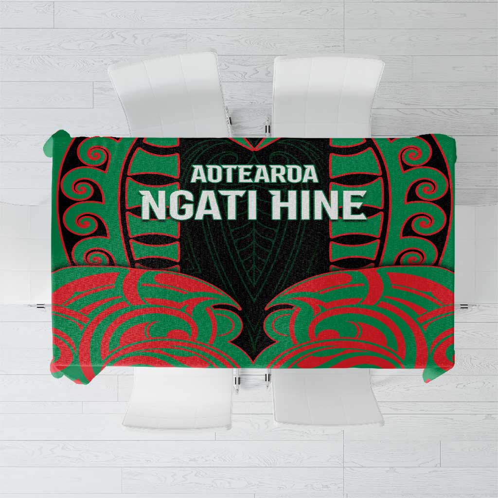 Aotearoa Ngati Hine Tablecloth Maori Pattern New Zealand DT05 Green - Polynesian Pride