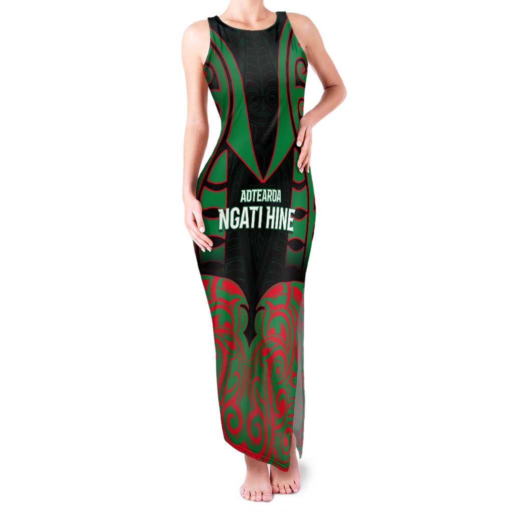 Custom Aotearoa Ngati Hine Tank Maxi Dress Maori Pattern New Zealand - Polynesian Pride
