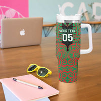 Custom Aotearoa Ngati Hine Tumbler With Handle Maori Pattern New Zealand - Polynesian Pride
