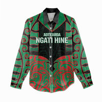 Custom Aotearoa Ngati Hine Women Casual Shirt Maori Pattern New Zealand DT05 - Polynesian Pride