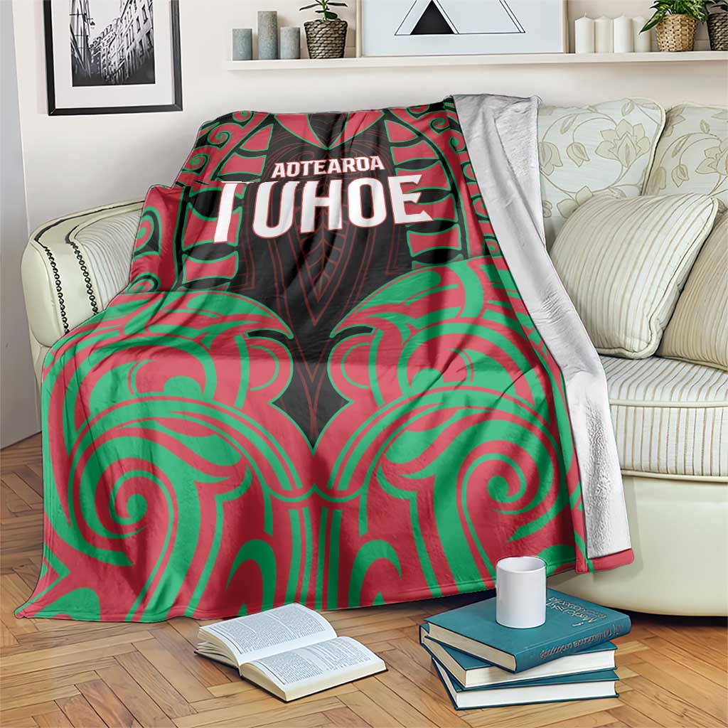 Aotearoa Tuhoe Blanket Maori Pattern New Zealand DT05 Red - Polynesian Pride