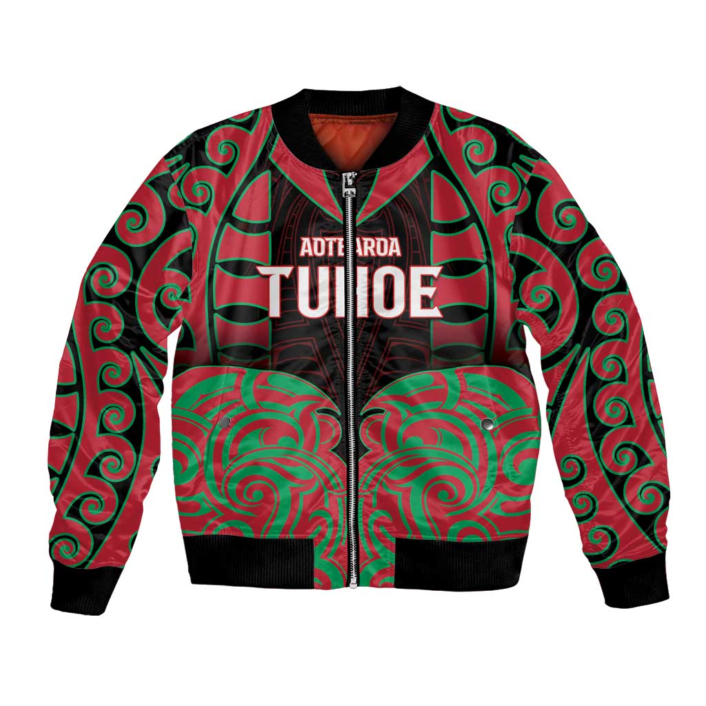 Custom Aotearoa Tuhoe Bomber Jacket Maori Pattern New Zealand - Polynesian Pride