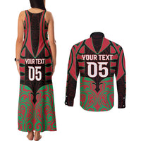Custom Aotearoa Tuhoe Couples Matching Tank Maxi Dress and Long Sleeve Button Shirt Maori Pattern New Zealand - Polynesian Pride