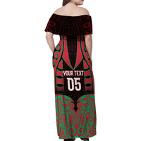 Custom Aotearoa Tuhoe Family Matching Off Shoulder Maxi Dress and Hawaiian Shirt Maori Pattern New Zealand - Polynesian Pride