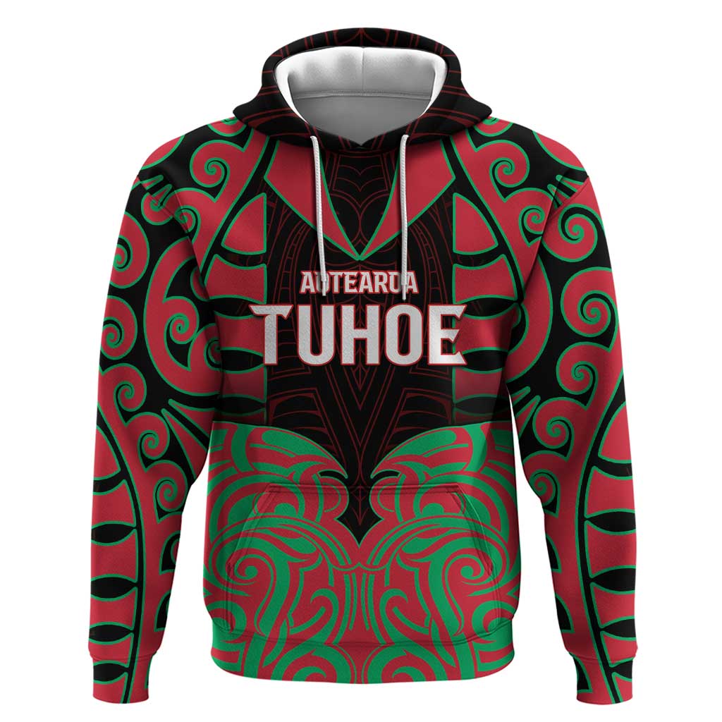 Custom Aotearoa Tuhoe Hoodie Maori Pattern New Zealand - Polynesian Pride