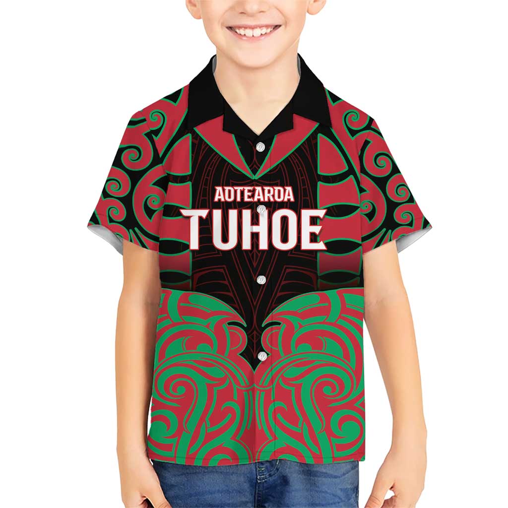 Custom Aotearoa Tuhoe Kid Hawaiian Shirt Maori Pattern New Zealand - Polynesian Pride