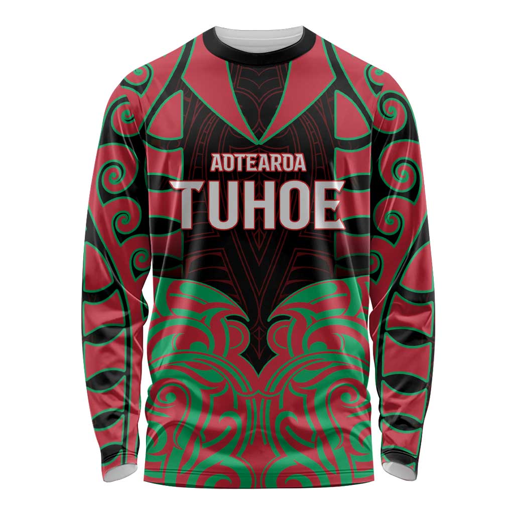 Custom Aotearoa Tuhoe Long Sleeve Shirt Maori Pattern New Zealand - Polynesian Pride