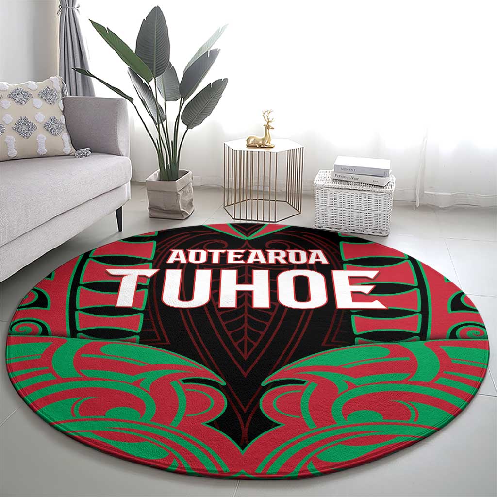 Aotearoa Tuhoe Round Carpet Maori Pattern New Zealand - Polynesian Pride