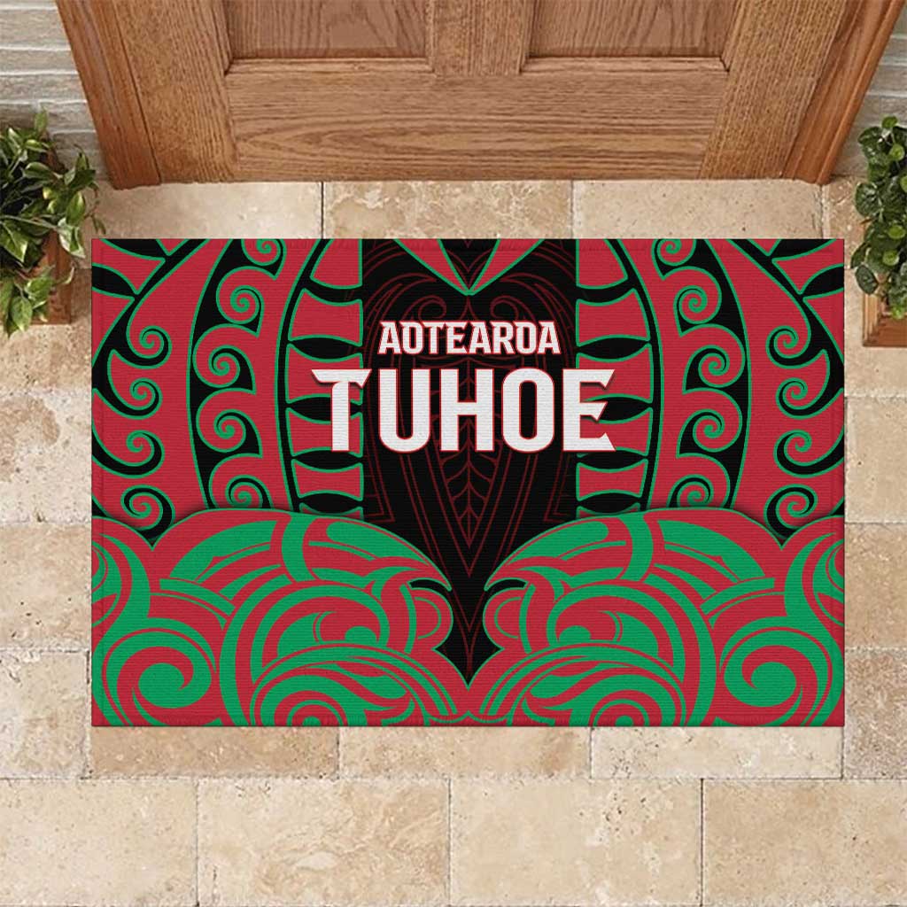 Aotearoa Tuhoe Rubber Doormat Maori Pattern New Zealand DT05 Red - Polynesian Pride