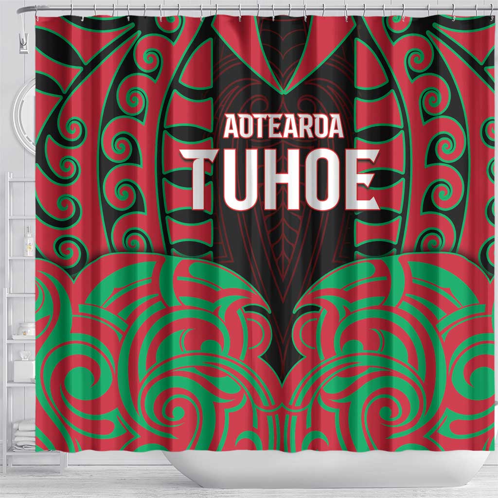 Aotearoa Tuhoe Shower Curtain Maori Pattern New Zealand - Polynesian Pride