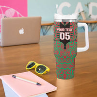 Custom Aotearoa Tuhoe Tumbler With Handle Maori Pattern New Zealand - Polynesian Pride