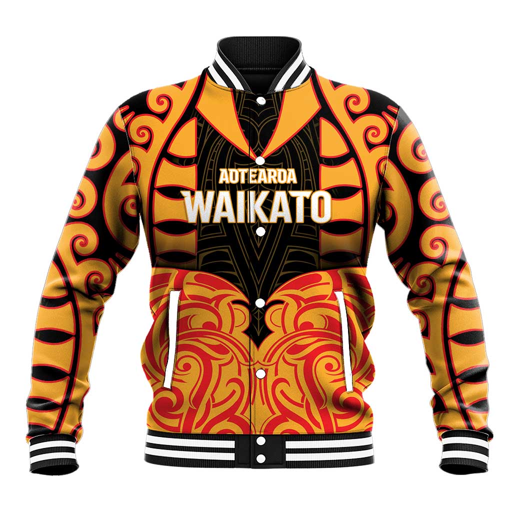 Custom Aotearoa Waikato Baseball Jacket Maori Pattern New Zealand - Polynesian Pride