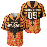 Custom Aotearoa Waikato Baseball Jersey Maori Pattern New Zealand - Polynesian Pride