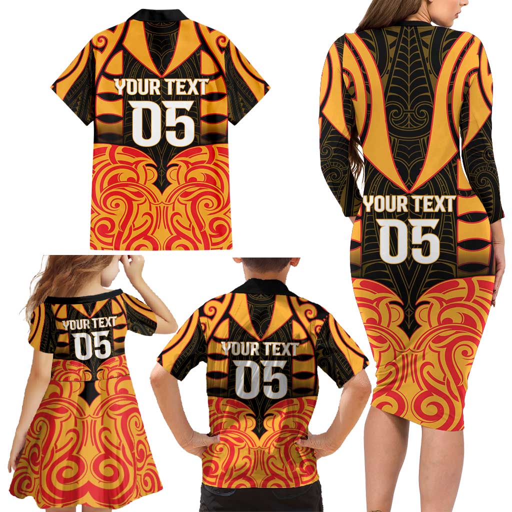 Custom Aotearoa Waikato Family Matching Long Sleeve Bodycon Dress and Hawaiian Shirt Maori Pattern New Zealand - Polynesian Pride