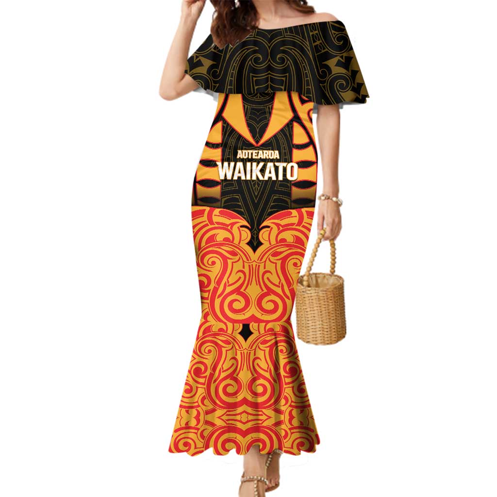 Custom Aotearoa Waikato Family Matching Mermaid Dress and Hawaiian Shirt Maori Pattern New Zealand - Polynesian Pride